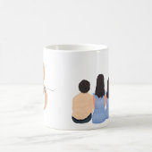 Moslim Moeder met 2 dochters en 1 zoon Gepersonali Koffiemok (Center)