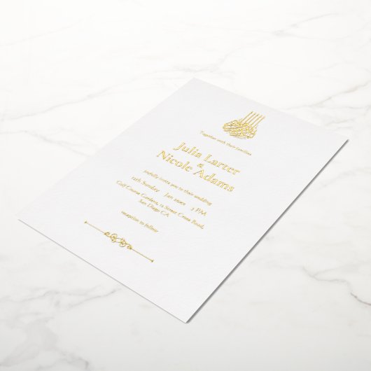 Moslim Nikah Islam minimalistische bruiloft Folie Uitnodiging (Gedraaid)