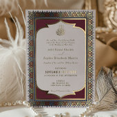 Moslim Paarse Gouden Islamitische Pruimenbruiloft Folie Uitnodiging