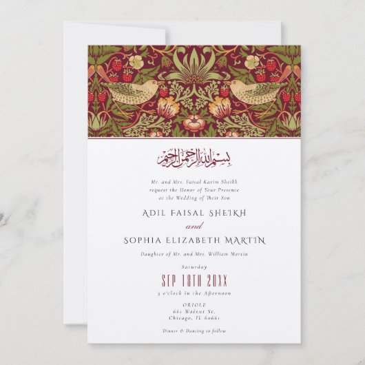 moslim rode aardbei dief islamitische bruiloft kaart (Voorkant)