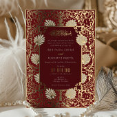 Moslim Rood & Goud Folie Accenten Bruiloft Uitnodiging