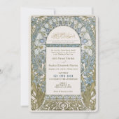 Moslim Stoffig Blauw Bruiloft Art Nouveau Mucha Kaart (Voorkant)