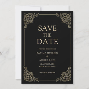 Moslim Vintage Save The Date Aankondigingskaart