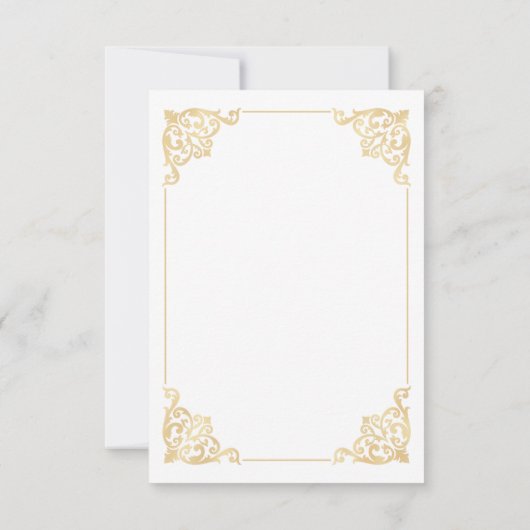 Moslim Wit Goud Bruiloft Dank u Kaart (Achterkant)