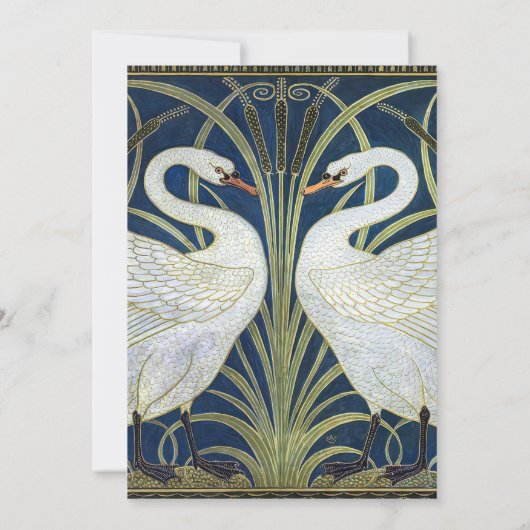 Moslim zwanen bruiloft uitnodiging Walter Crane (Achterkant)