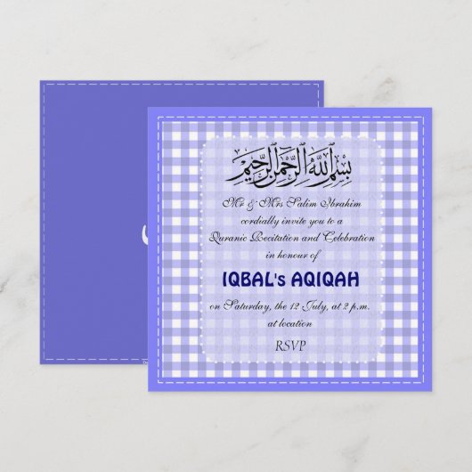 Moslimbaby Aqiqah Kaart (Voorkant / Achterkant)