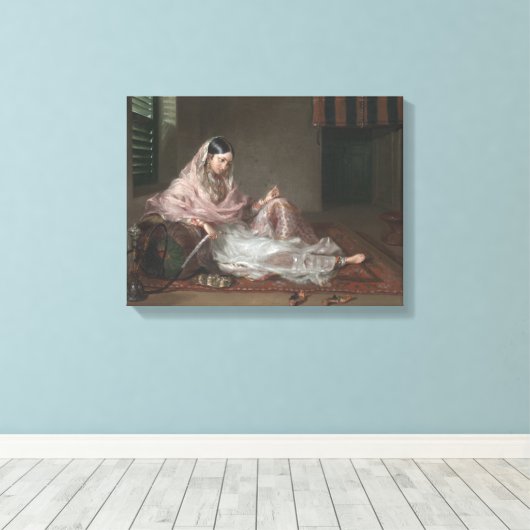 Moslimdame achterover leunend door Francesco Renal Canvas Afdruk (Insitu (Houten vloer))