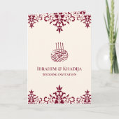 Moslimhuwelijk tussen Cream en Bourgogne Damask (Voorkant)