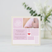 Moslimmeisje met baby aqiqah-uitnodiging kaart (Staand voorkant)