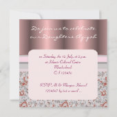 Moslimmeisje roze aqiqah foto kaart (Achterkant)