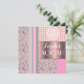 Moslimmeisje roze aqiqah Islamitisch Kaart (Staand voorkant)