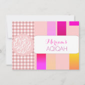 Moslimmeisje roze aqiqah Islamitisch Kaart (Voorkant)