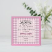 Moslimmeisje roze Aqiqah viering Kaart (Staand voorkant)