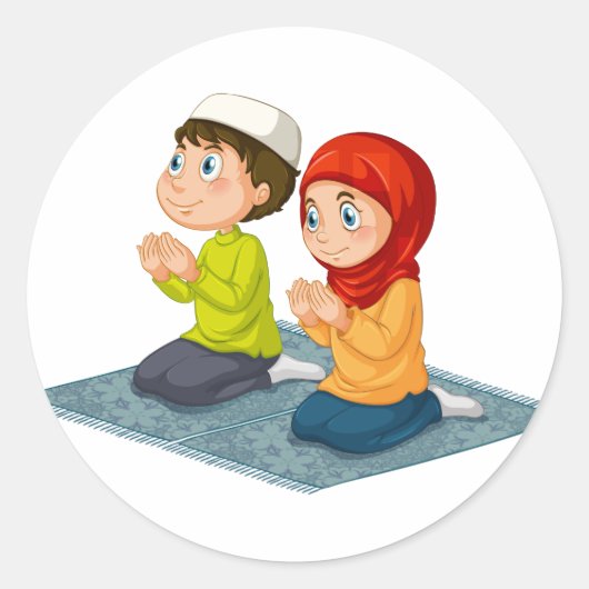 moslims ronde sticker (Voorkant)
