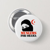 MOSLIMS VOOR OBAMA RONDE BUTTON 5,7 CM (Voorkant /achterkant)
