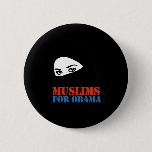 MOSLIMS VOOR OBAMA RONDE BUTTON 5,7 CM (Voorkant)