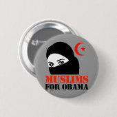 Moslims voor Obama Ronde Button 5,7 Cm (Voorkant /achterkant)