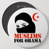 Moslims voor Obama Ronde Button 6,0 Cm (Voorkant /achterkant)