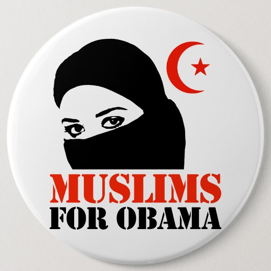 Moslims voor Obama Ronde Button 6,0 Cm (Voorkant)