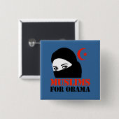 Moslims voor Obama Vierkante Button 5,1 Cm (Voorkant /achterkant)
