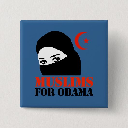 Moslims voor Obama Vierkante Button 5,1 Cm (Voorkant)