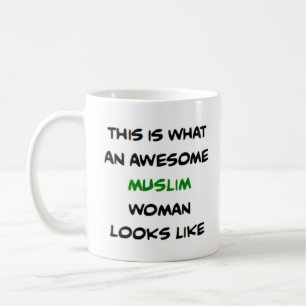 moslimvrouw, geweldig koffiemok