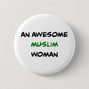 moslimvrouw, geweldig ronde button 5,7 cm