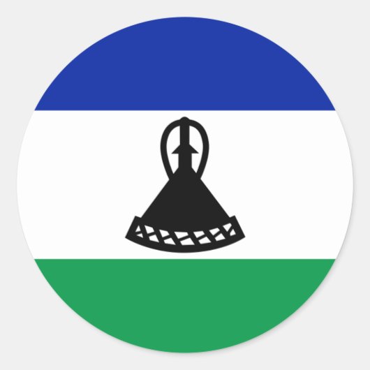 Mosotho Vlag, Vlag van Lesotho Ronde Sticker (Voorkant)