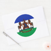 Mosotho Vlag & Wapen, Vlag van Lesotho Ronde Sticker (Envelop)