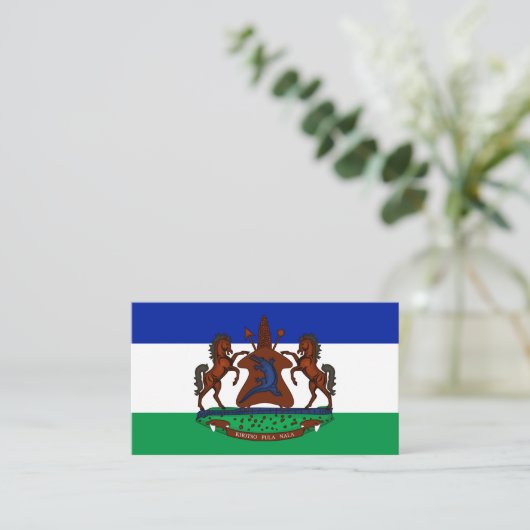 Mosotho Vlag & Wapen, Vlag van Lesotho Visitekaartje (Staand voorkant)