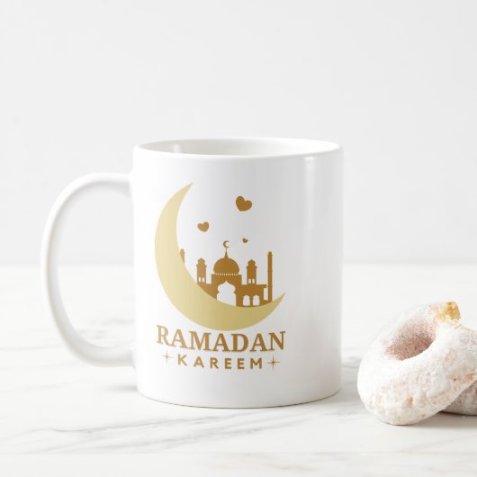 Mosque Crescent Moon Ramadan Kareem -2023- Koffiemok (Met donut)