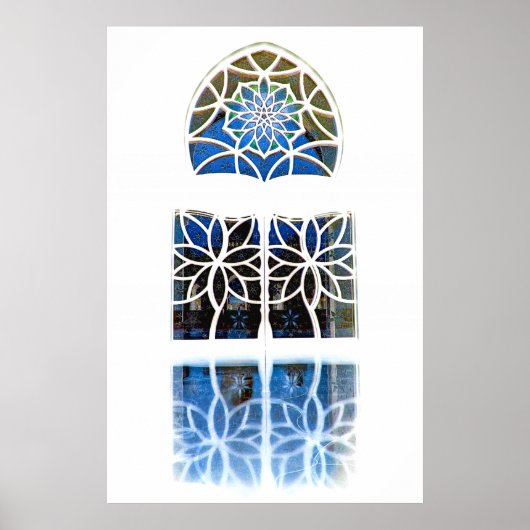 Mosque Foyer Window 1 wit Poster (Voorkant)
