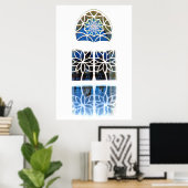 Mosque Foyer Window 1 wit Poster (Thuiskantoor)