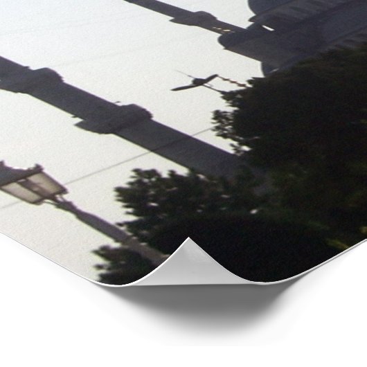 Mosque Minarets en meer Poster (Hoek)