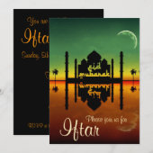 Mosque Night Reflection IFRET Party Invitation Kaart (Voorkant / Achterkant)