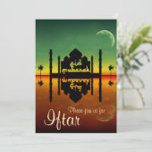 Mosque Night Reflection IFRET Party Invitation Kaart (Staand voorkant)