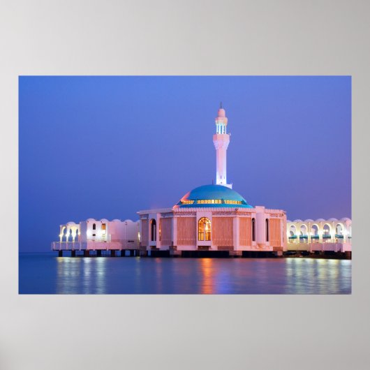 Mosque on Water, Jeddah, Saudi-Arabië groot Canvas Poster (Voorkant)