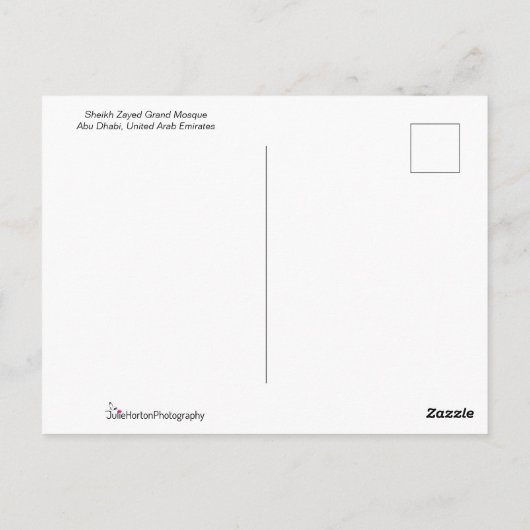Mosque Sheik Zayed Grand Mosque Briefkaart (Achterkant)