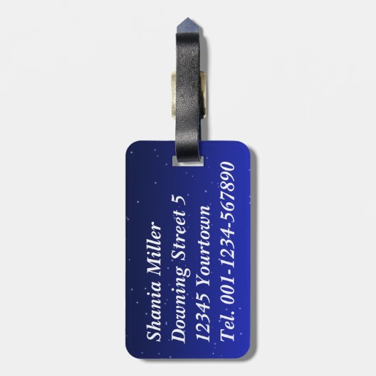 Mosque Silhouette bij nacht - Bagagelabel (Achterkant verticaal)