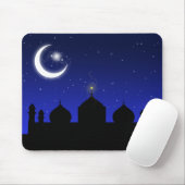 Mosque Silhouette bij nacht - Mousepad Muismat (Met muis)