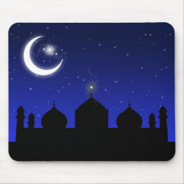Mosque Silhouette bij nacht - Mousepad Muismat