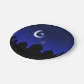 Mosque Silhouette bij nacht - PapierBord Papieren Bordje (Gekanteld)