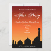 Mosque Silhouette Evening - Iftar Party Invitation Kaart (Achterkant)
