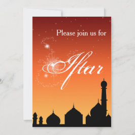 Mosque Silhouette Evening - Iftar Party Invitation Kaart