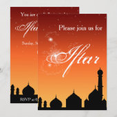 Mosque Silhouette Evening - Iftar Party Invitation Kaart (Voorkant / Achterkant)