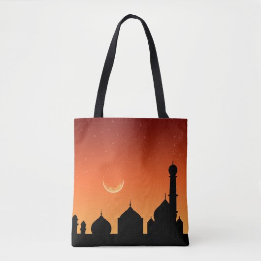 Mosque Silhouette Evening Sky - Canvas tas (Voorkant)