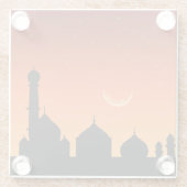 Mosque Silhouette Evening Sky - Glass Onderzetter (Achterkant)