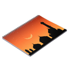 Mosque Silhouette Evening Sky - Notitieboek