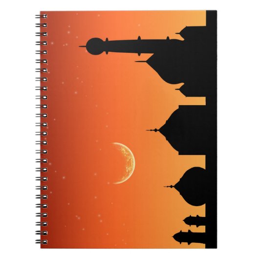 Mosque Silhouette Evening Sky - Notitieboek (Voorkant)