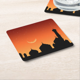 Mosque Silhouette Evening Sky - Onderzetter papier